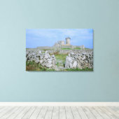 Ierland, Inishmore, Aran Island, Dun Aengus Fort Canvas Afdruk (Insitu (Houten vloer))