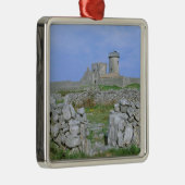 Ierland, Inishmore, Aran Island, Dun Aengus Fort Metalen Ornament (Rechts)