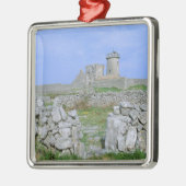 Ierland, Inishmore, Aran Island, Dun Aengus Fort Metalen Ornament (Links)