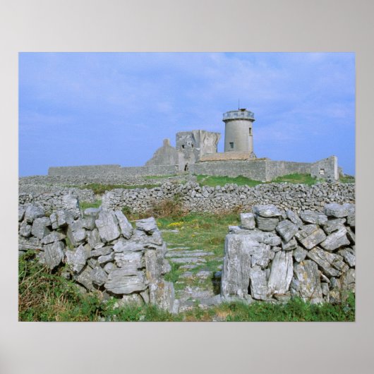 Ierland, Inishmore, Aran Island, Dun Aengus Fort Poster (Voorkant)