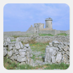 Ierland, Inishmore, Aran Island, Dun Aengus Fort Vierkante Sticker