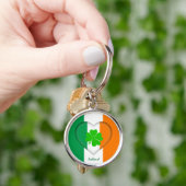 Ierland & Irish Heart, Flag geluksklaver/shamrock Sleutelhanger (Hand)