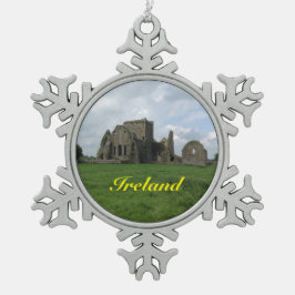 Ierland Irish Hore Abbey kerstsierente Tin Sneeuwvlok Ornament