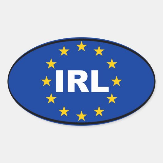 Ierland IRL European Ovale Sticker (Voorkant)