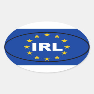 Ierland IRL European Ovale Sticker