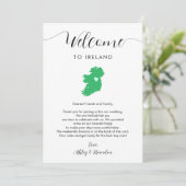 Ierland Kaart Bruiloft Welkomstbrief Route (Staand voorkant)