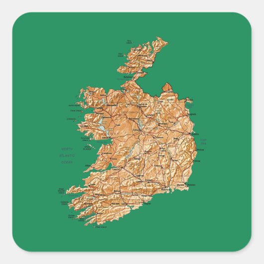 Ierland Kaart Sticker (Voorkant)