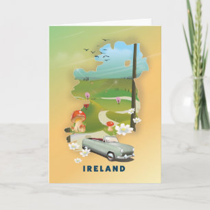 Ierland kaart vintage-poster