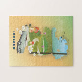 Ierland kaart vintage-poster legpuzzel (Horizontaal)