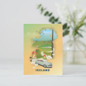 Ierland kaart vintage reisposter (Staand voorkant)