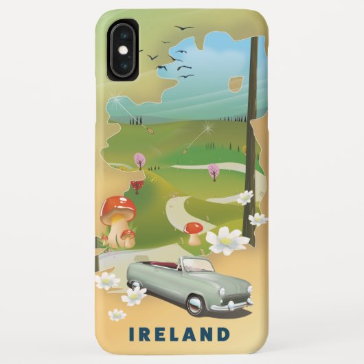 Ierland kaart vintage reisposter Case-Mate iPhone case (Achterkant)
