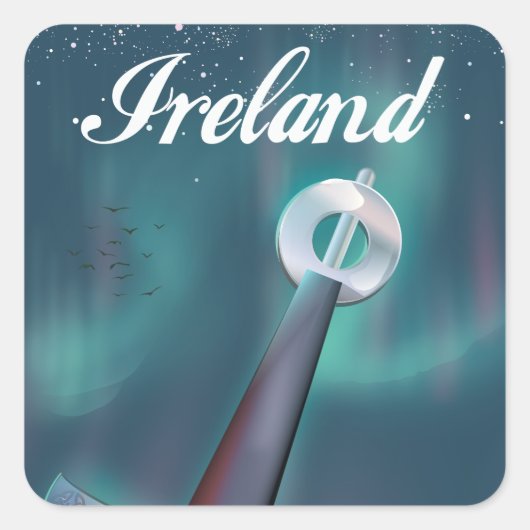 Ierland Keltisch zwaard Vierkante Sticker (Voorkant)