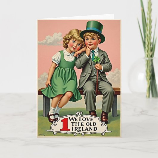 Ierland Kids Vintage Scene Kaart (Voorkant)