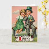 Ierland Kids Vintage Scene Kaart (Gele Bloem)