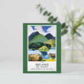 Ierland Killarney Vintage Reisposter Gerestaureerd Briefkaart (Staand voorkant)
