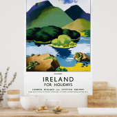Ierland Killarney Vintage Travel Poster teruggezet (Keuken)