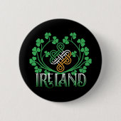 IERLAND KLAVER RONDE BUTTON 5,7 CM (Voorkant)