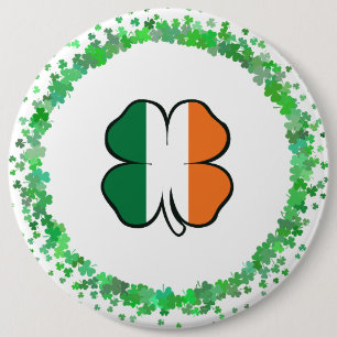 Ierland Klaver Saint Patrick's Day Ronde Button 6,0 Cm