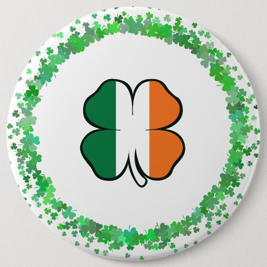 Ierland Klaver Saint Patrick's Day Ronde Button 6,0 Cm (Voorkant)