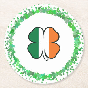 Ierland Klaver Saint Patrick's Day Ronde Kartonnen Onderzetter