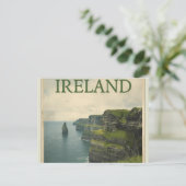 Ierland Kliffen van Moher Oude Reisposter Briefkaart (Staand voorkant)