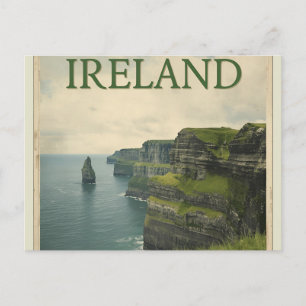Ierland Kliffen van Moher Oude Reisposter Briefkaart