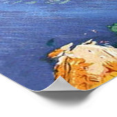 Ierland, kustlijn, vintage reisposter poster (Hoek)