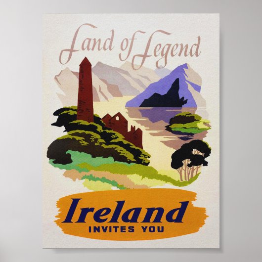 Ierland, Land Legend, Vintage Travel Poster (Voorkant)