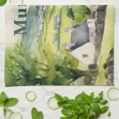 Ierland Land Village Ierse achternaam Custom Theedoek (Gevouwen)