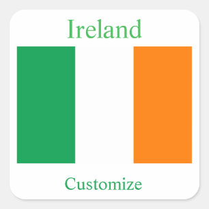 Ierland Land Vlag Thunder_Cove Vierkante Sticker