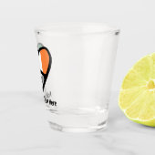 Ierland Landcode Vlag Hart met aangepaste tekst Shot Glas (Rechts)