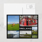 Ierland landschappen briefkaart zwarte lijst colla (Voorkant / Achterkant)