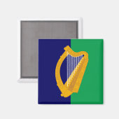 Ierland magneet - Harp op blauw & groen (Voorkant / Achterkant)
