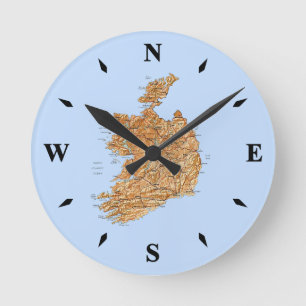 Ierland Map Clock Ronde Klok