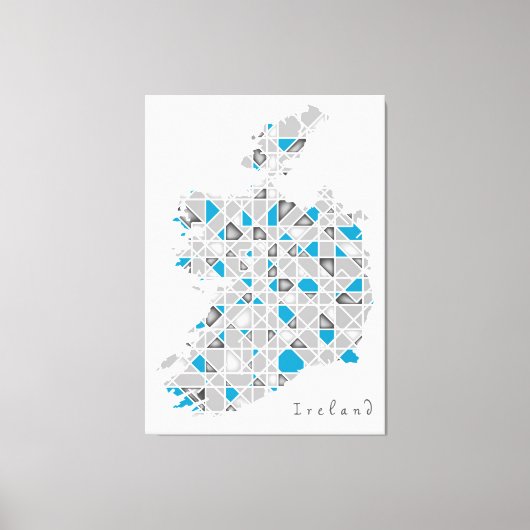 Ierland Map| Crystal Diamond Style Artwork Canvas Afdruk (Voorkant)