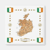 Ierland Map + Flags Magnet (Voorkant)