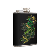 Ierland Map Word Art Flask Heupfles (Rechts)