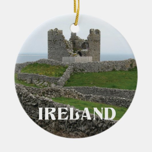 Ierland met foto van Inisheer Keramisch Ornament (Voorkant)