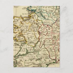 Ierland met vastgestelde grenzen briefkaart