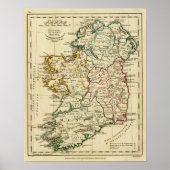 Ierland met vastgestelde grenzen poster (Voorkant)