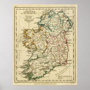 Ierland met vastgestelde grenzen poster