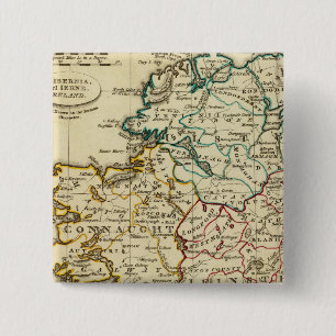 Ierland met vastgestelde grenzen vierkante button 5,1 cm