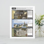 Ierland Mock Ticket voor Reizen en Evenementen (Staand voorkant)