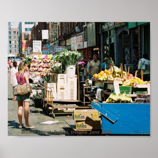 Ierland, Moore Street Dublin zomer 2007 Poster (Voorkant)