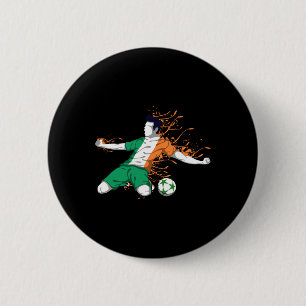 Ierland Nationaal Voetbal - Ierse Vlag Voetbal Lie Ronde Button 5,7 Cm