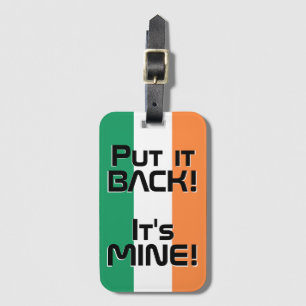 Ierland National Flag Funny Patriotic Bagagelabel
