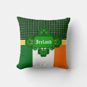 Ierland National Tartan, flag, celtic shamrock Kussen