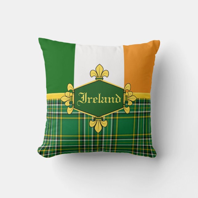Ierland National Tartan, flag, Customize with name Kussen (Voorkant)