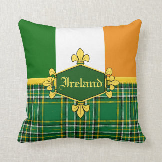 Ierland National Tartan, flag, Customize with name Kussen