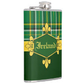 Ierland Nationale Tartan, pas met naam aan Heupfles (Rechts)
